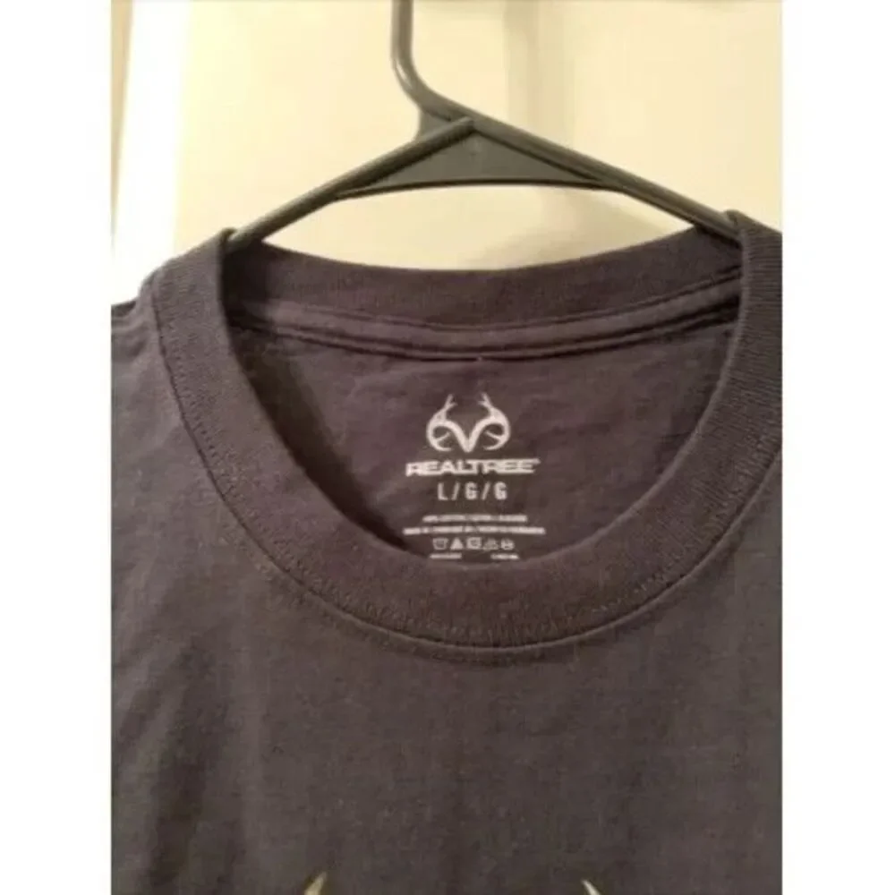 Realtree Men's Graphic Short Sleeve T-Shirt Size Large Black with Camouflage
